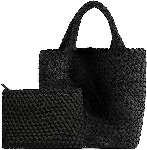 Fashion Hobo Bag Handmade Woven Casual Female Handbag Large Capacity Neoprene Tote Bag Patchwork ... | Amazon (US)