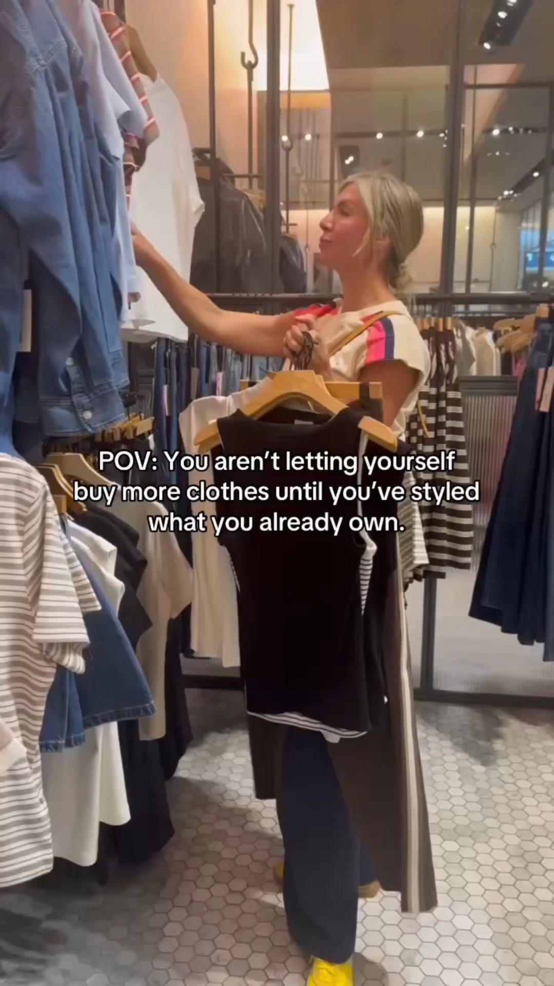 Before you hit “add to cart,” try this: 

Pick one piece in your closet and create 3 completely different outfits with it. 

Most people are using about 20% of their wardrobe on repeat while the rest sits untouched. 

The goal isn’t to have more options. 
The goal is to use the options you already have. 

You might be surprised by how much style is hiding in your own closet. 

#wardrobetips #personalstyle #styletips #outfitinspo #closetgoals