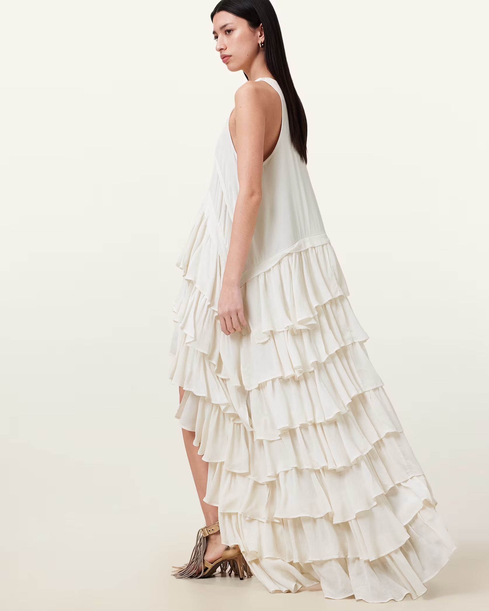 Cavarly Tiered Ruffle Maxi Dress | AllSaints UK