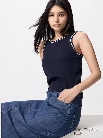 Ribbed Cropped Bra Top | StripedColor: 69 NAVYSize: WOMEN MXSSMLXLXXLCheck my sizeGet help with
f... | UNIQLO (US)