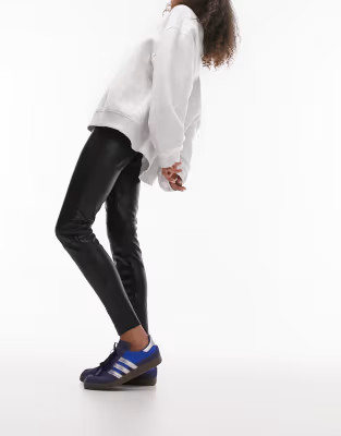 Topshop faux leather skinny fit trouser in black | ASOS (Global)