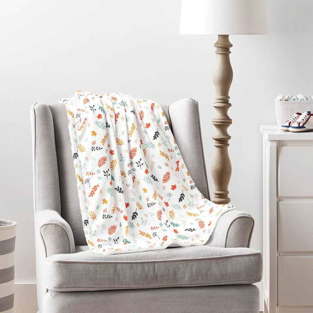 Harvest Foliage Sherpa Baby Blanket | Lush Decor
