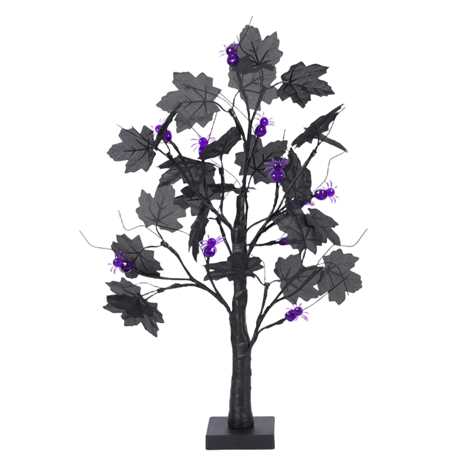 23.6" Halloween Tree Decor with LED Lights - Spooky Black Twig Tree with Spiders, Ghosts & Pumpki... | Walmart (US)
