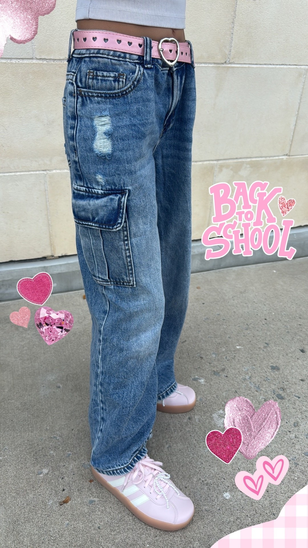 Tween Back to School OOTD 🎀 these Pacsun jeans at @Target are SO CUTE! We also picked up these @adidas with the cutest pearl bow detail 😍

#target #adidas #sneakers #girls #jeans #backtoschool #ootd #shoes #kids #schoolshopping #pink #belt

#LTKmomlife #LTKootd #LTKKids