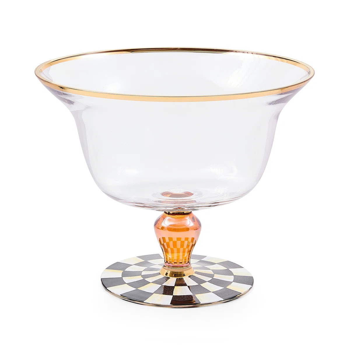Courtly Check Glass Pedestal Bowl | Wayfair North America