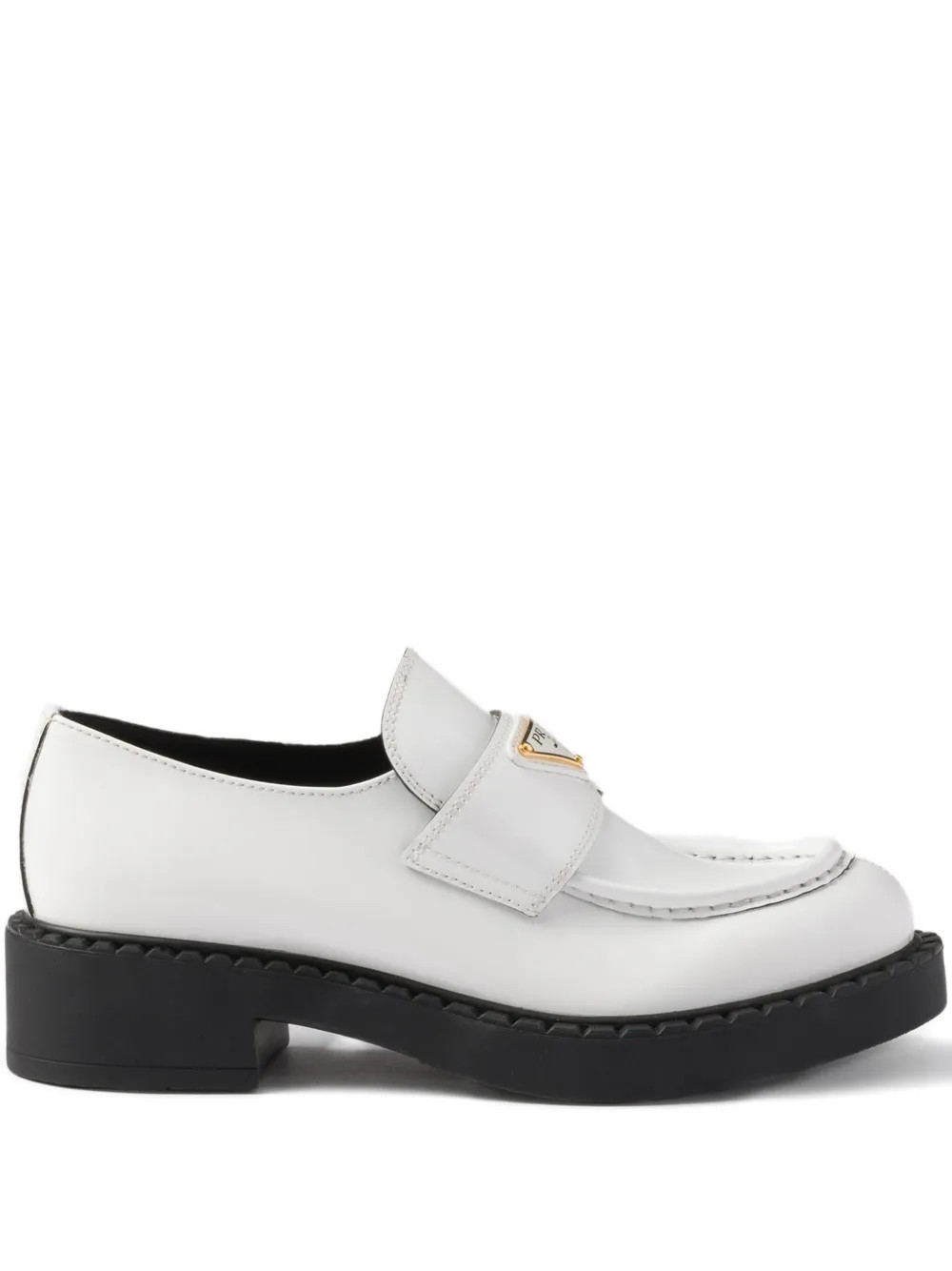 Prada patent-leather loafers - White | Farfetch Global
