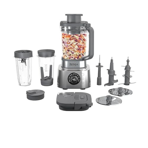 Ninja Blender and Food Processor Combo, Foodi Power Blenders For Kitchen and Personal Size, Smoothie Maker, 6 Functions for Bowls, Spreads, Shakes, 72-oz. Glass Pitcher & To-Go Cups, Silver SS401 | Amazon (US)