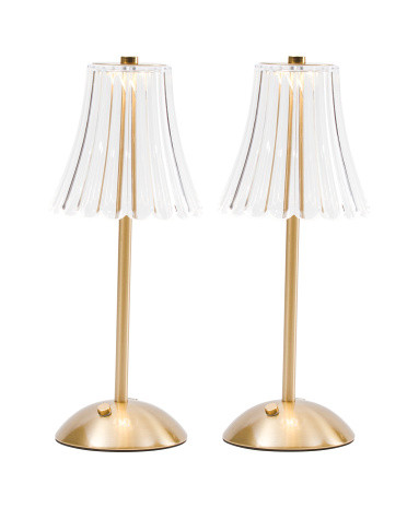 2pk 13in Flared Acrylic Rechargeable Touch Lamps | TJ Maxx