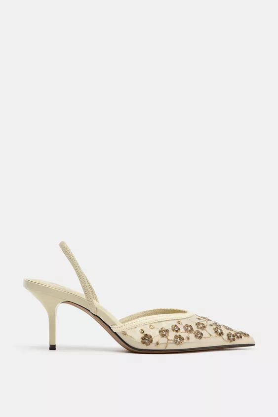 ABSATZSCHUH AUS MESH MIT STICKEREI | Zara DE