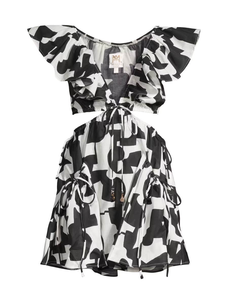 Delilah Printed Cut-Out Minidress | Saks Fifth Avenue