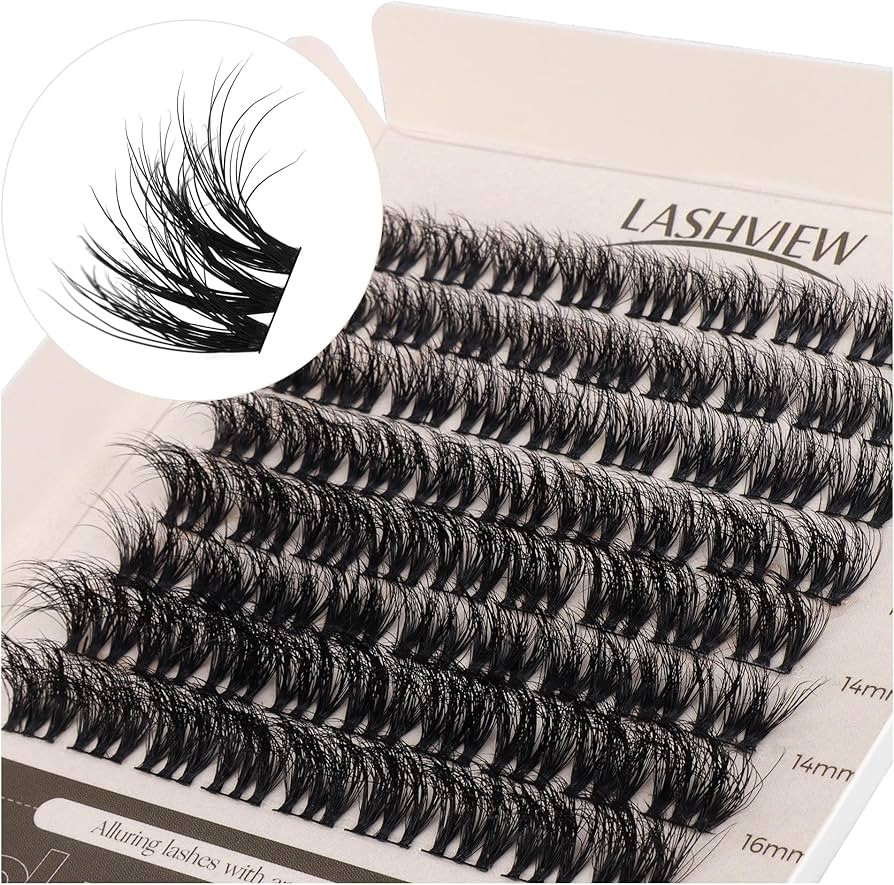 LASHVIEW Cluster Lashes Wispy Cluster Eyelash Extensions 3D DIY Lash Clusters 10-16mm Multilayere... | Amazon (US)