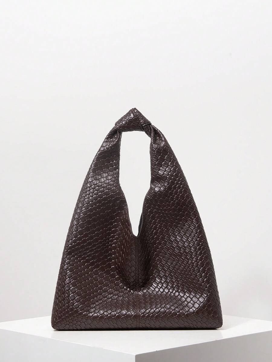 Vintage Faux Leather Woven Pattern Tote Bags For Women, Large Capacity Shoulder Handbag, Work Bag... | SHEIN