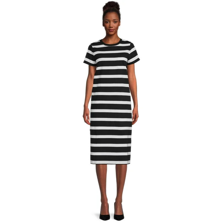 Time and Tru Women's T-Shirt Midi Dress | Walmart (US)