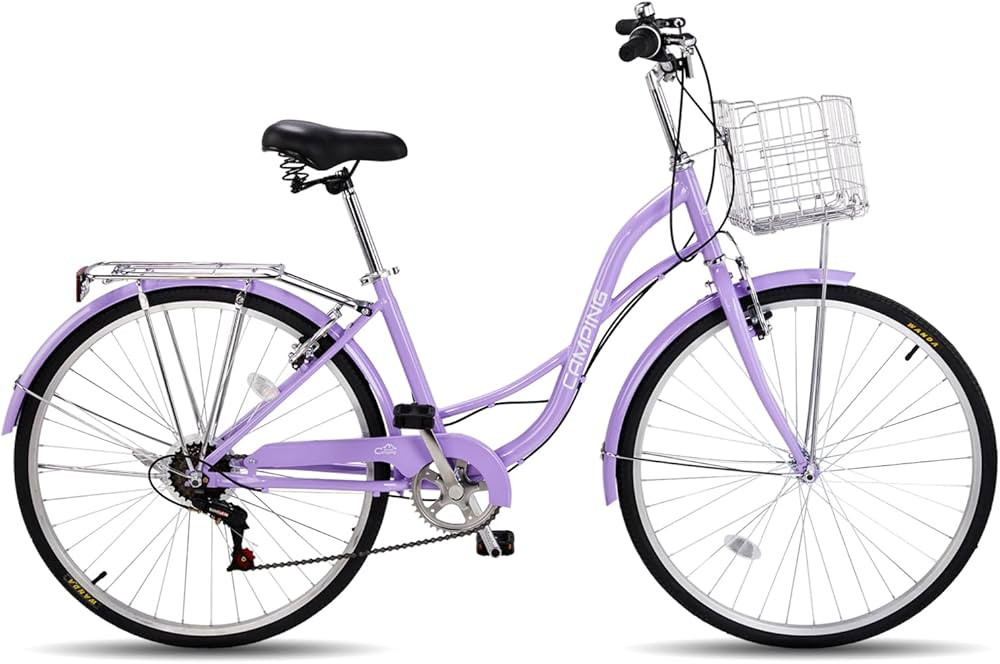 CamPingSurvivals 26" Cruiser Bike Commuter Bike 7 Speed Women's Bicycle Beach Cruiser with Ergono... | Amazon (US)