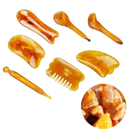 Gua Sha Massage Tools, Resin Amber Guasha Board, 7 pcs Guasha Scraping Sets Health Care Beauty Scrap | Walmart (US)