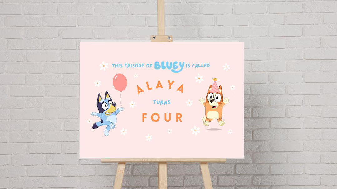 Editable Bluey Birthday Backdrop Banner - Customizable Bluey Party Sign - Birthday Party Sign Ban... | Etsy (US)
