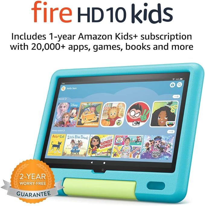 All-new Fire HD 10 Kids tablet, 10.1" HD, ages 3–7, with 2-year warranty, 20k+ apps, games, boo... | Amazon (US)