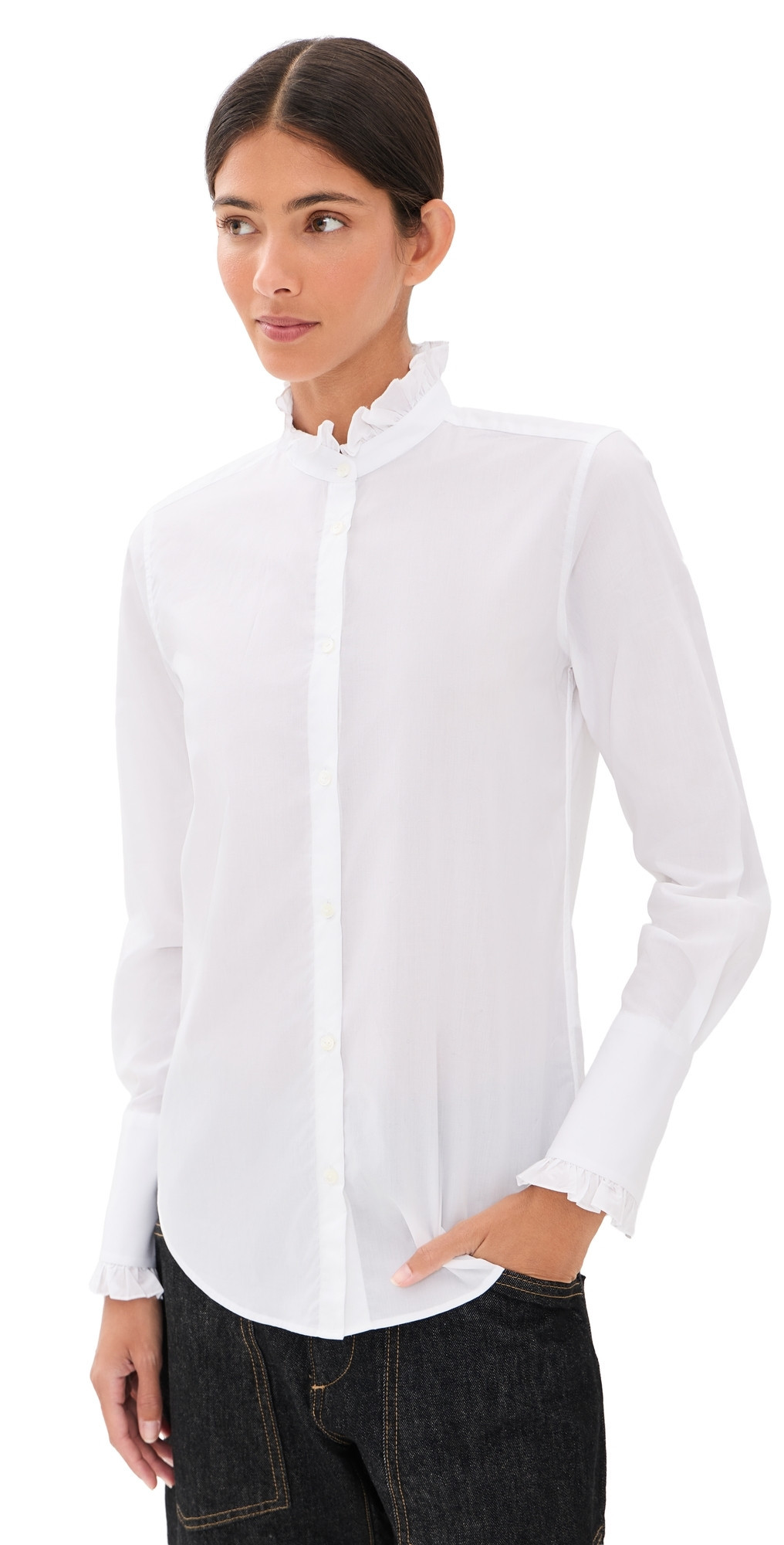 Nili Lotan Elio Shirt White XL | Shopbop