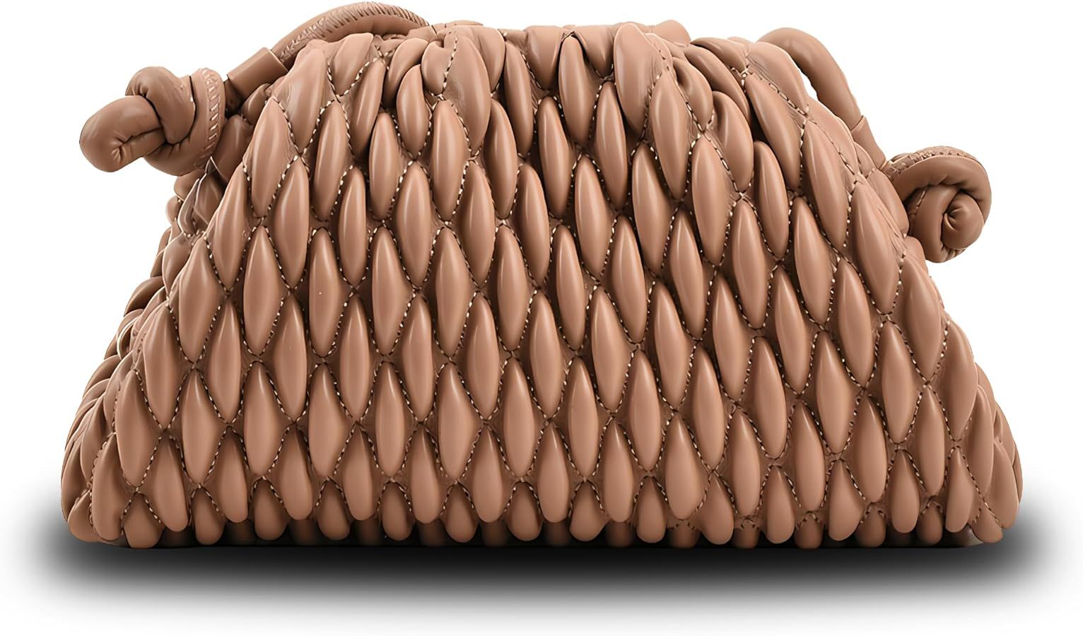 Quilted Dumpling Bag for Women Y2k Purse Shoulder Satchel Bag Cloud Purse Ruched Handmade Leather... | Amazon (US)