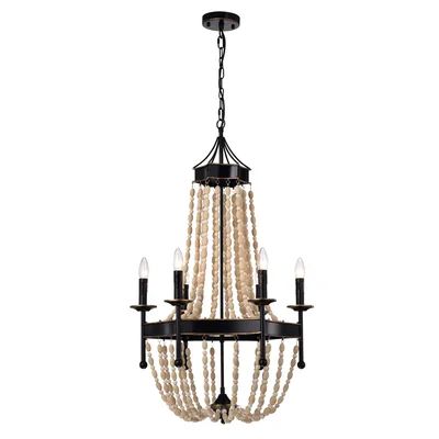 Stokes Vase Wood 6-Light Candle-Style Chandelier | Wayfair North America