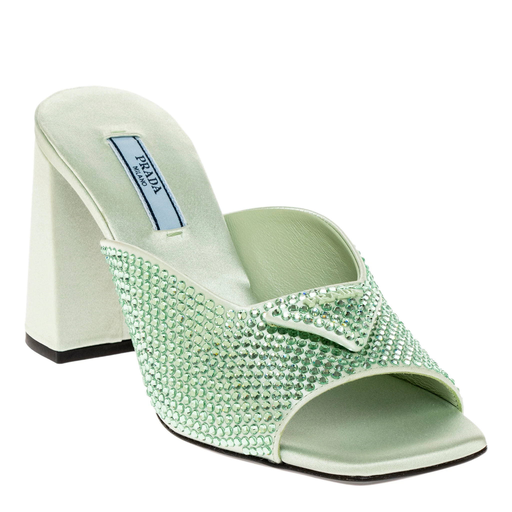 Prada Crystal Embellished Mules | Overstock