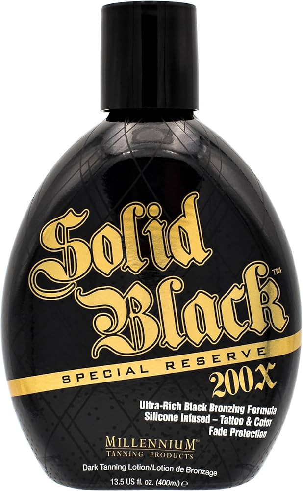 Millennium Tanning Solid Black Special Reserve 200X, Tanning Lotion w/Tattoo Protector, 13.5 Ounc... | Amazon (US)