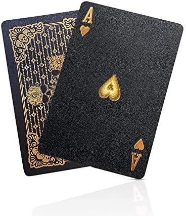 BIERDORF Diamond Waterproof Black Playing Cards, Poker Cards, HD, Deck of Cards (Sliver Skull) | Amazon (US)