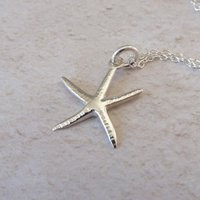 Sterling Silver Textured Starfish Necklace. Necklace For Her. Gift | Etsy (US)