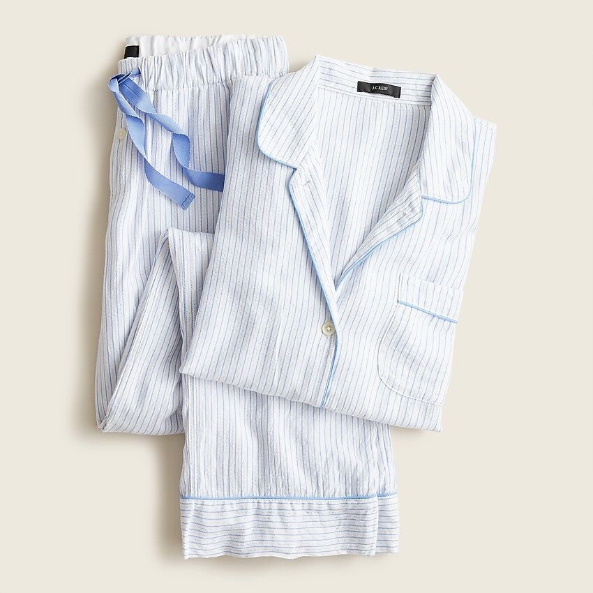 Flannel long-sleeve pajama set in stripe | J.Crew US