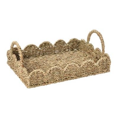 Household Essentials Tray with Scalloped Edge Seagrass | Target