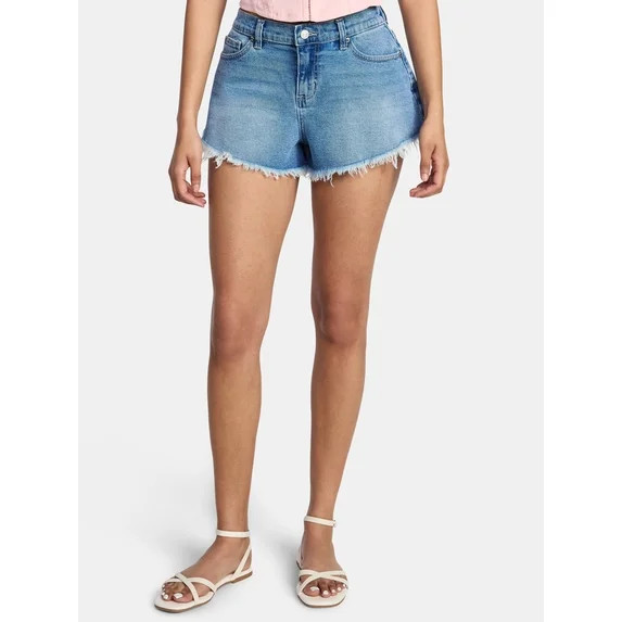Madden NYC Women's Frayed Denim Shorts, Sizes XXS-XXL | Walmart (US)