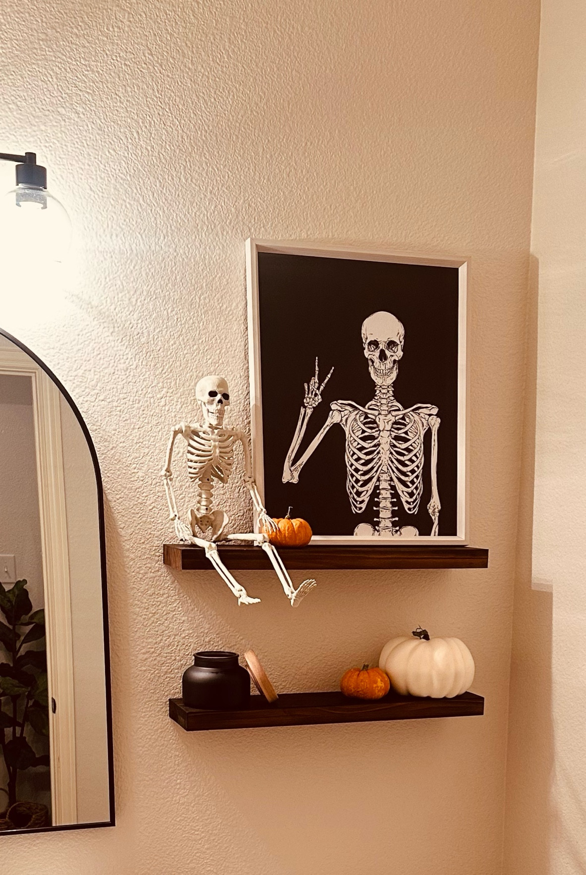 Halloween Shelves! I found little pumpkins!
Skeleton print is from Kirklands. ✌🏻

#LTKHome #LTKFindsUnder50 #LTKFallSale
