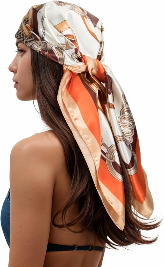RIIQIICHY Head Scarf for Women Like Silk Scarf Hair Scarf Printed Square Scarf Bandanas for Women... | Amazon (US)