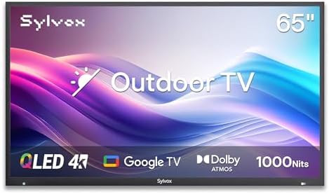 SYLVOX New 65” Outdoor Smart QLED TV, Superior Waterproof Performance, Upgraded Matte Finish fo... | Amazon (US)