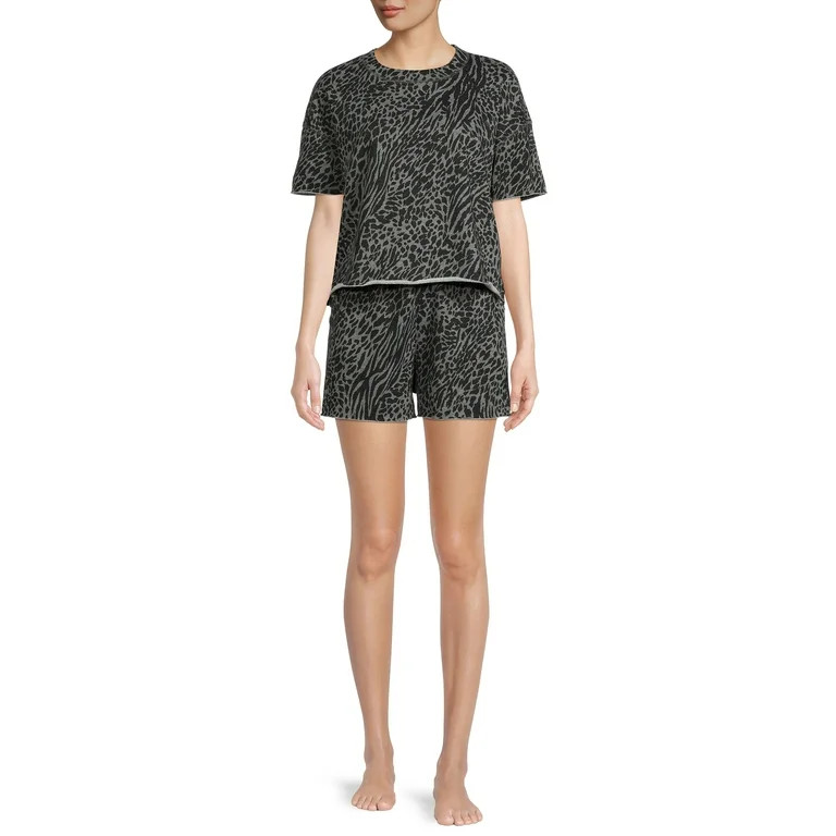 Secret Treasures Women's and Women's Plus Sleep Top and Shorts Set, 2-Piece | Walmart (US)