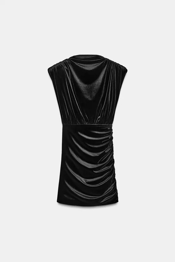 SHORT VELVET DRESS WITH SHOULDER PADS | Zara US