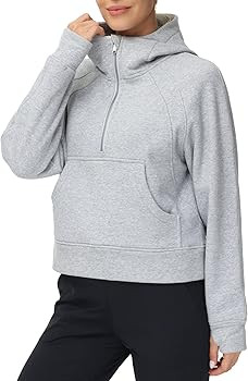 THE GYM PEOPLE Womens' Hoodies Half Zip Long Sleeve Fleece Crop Pullover Sweatshirts with Pockets... | Amazon (US)