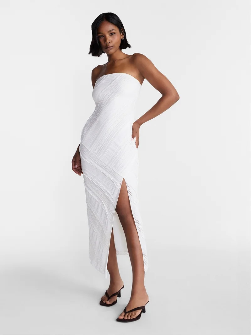 No Boundaries Tube Lace Asymmetrical Dress, Women's XXS-XXL | Walmart (US)