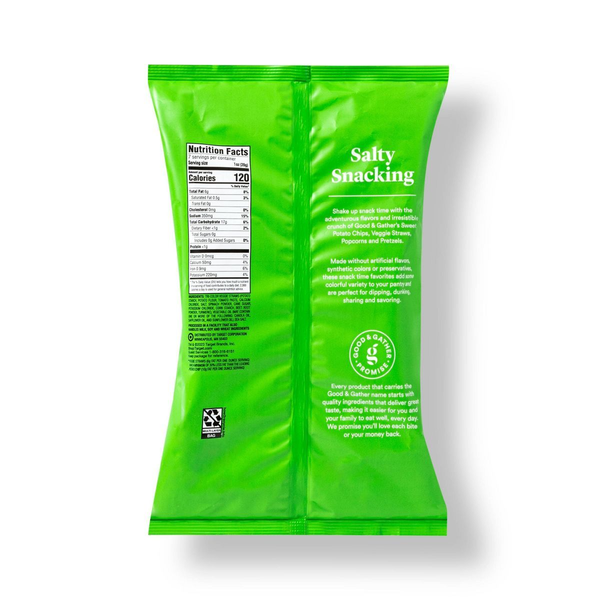 Sea Salt Veggie Straws - 7oz - Good & Gather™ | Target
