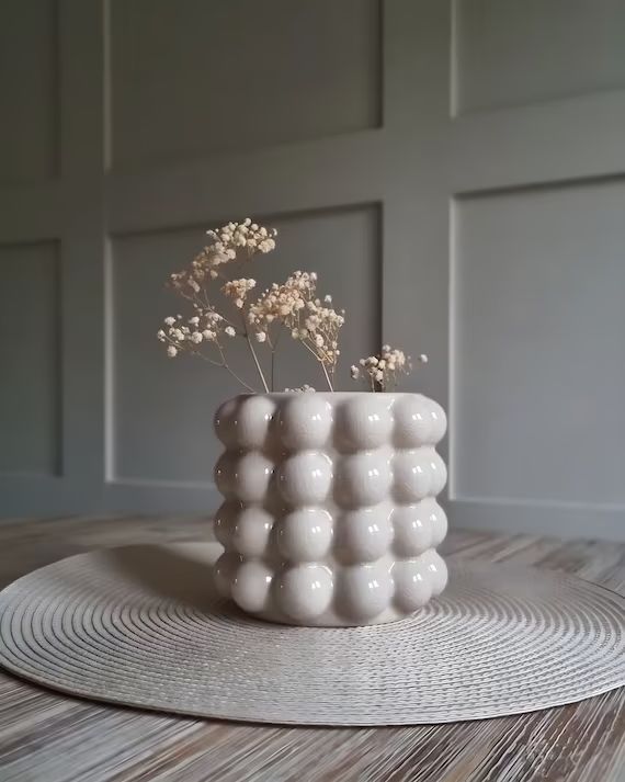 Scandinavian Style Ceramic Bubble Vase Nordic Decor Gift for - Etsy | Etsy (US)