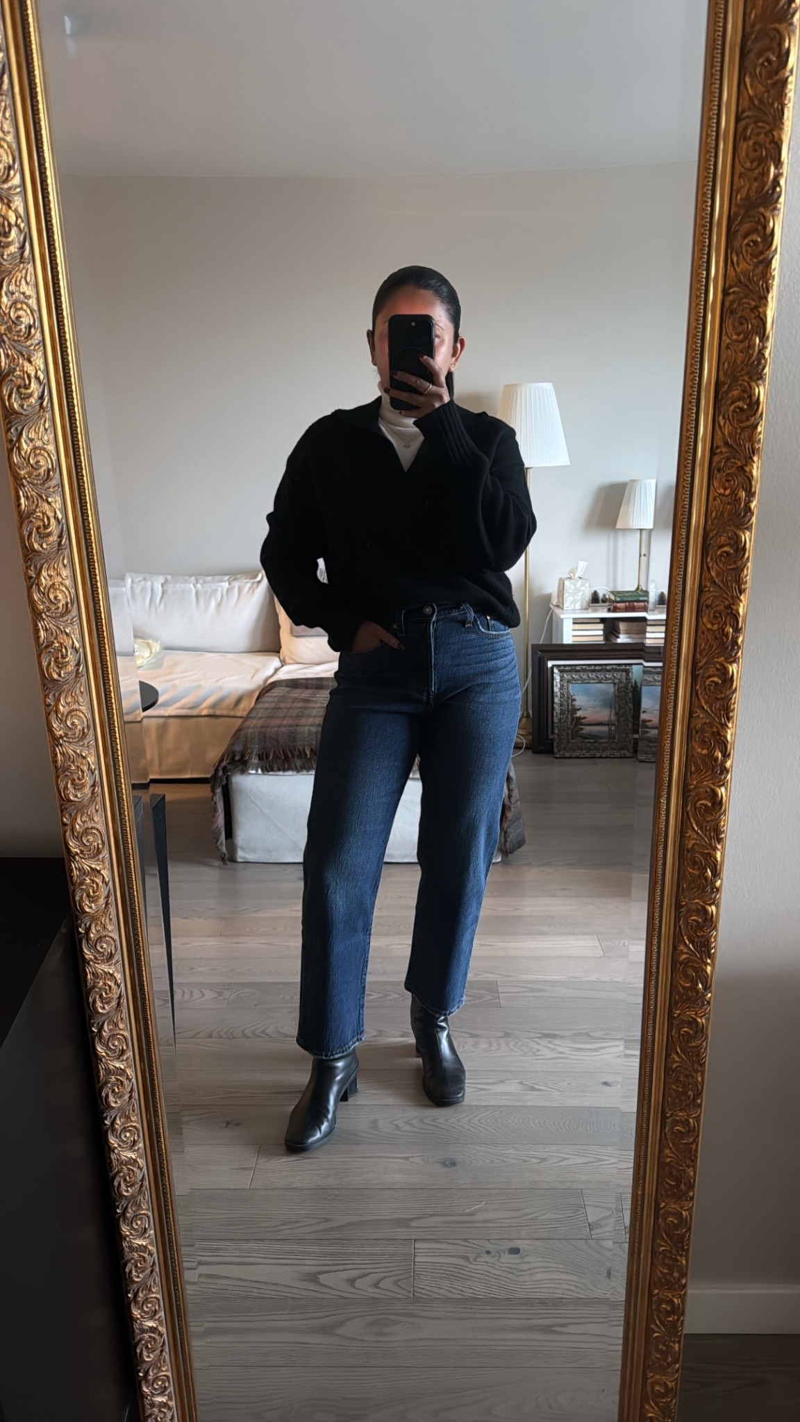 Cozy and simple transitional outfit in Lily Silk cashmere knit and Levi’s denim.

#LTKWorkwear #LTKPetite #LTKootd