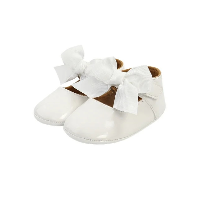 TFFR Baby Girl Baptism Shoes, Soft Sole Princess Dress Mary Jane Flats with Cute Ribbon Bow Non-S... | Walmart (US)