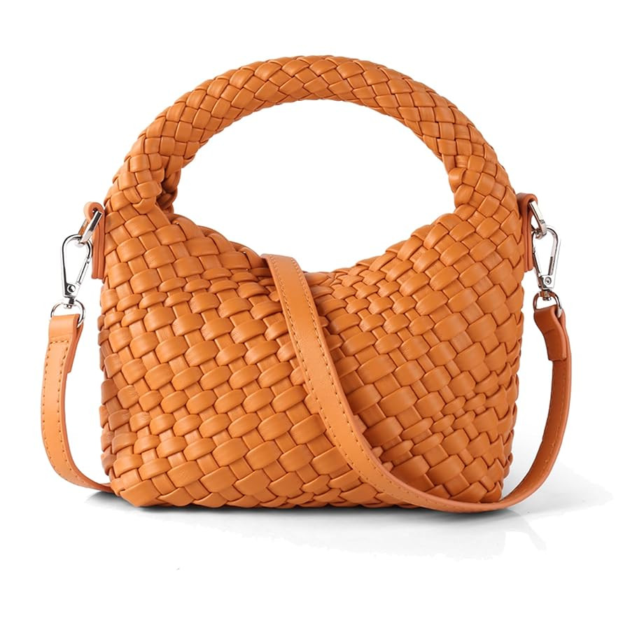 Woven Purse For Women, Small Crossbody Tote Bag with Detachable Shoulder Strap, Girls Top Handle ... | Amazon (US)