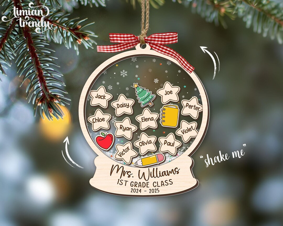 Personalized Teacher Shaker Ornament, Teacher Christmas Gifts, Custom Teacher With Student Name, ... | Etsy (US)
