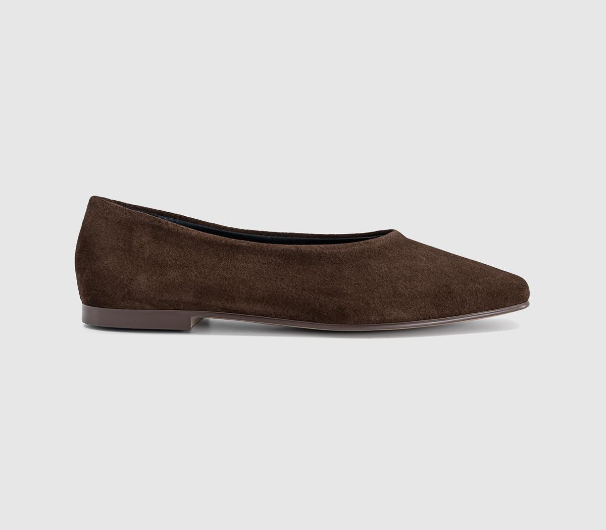OFFICE Womens Foster High Cut Ballet Flats Brown Suede, 6 | Office Shoes (UK)