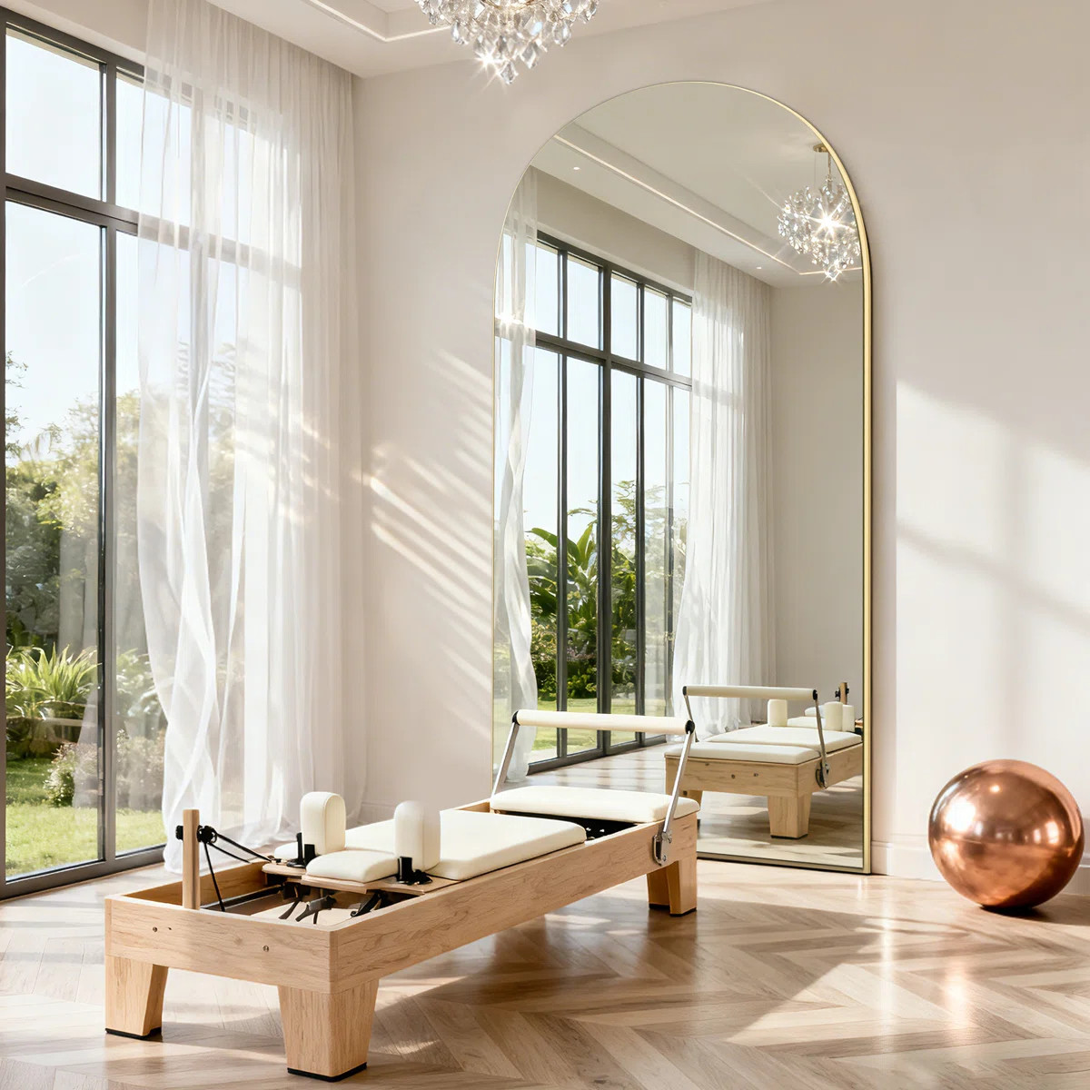 Oversized Arched Full Length Mirror Frameless Floating Design, Wall Mirror Hanging or Leaning wit... | Wayfair North America