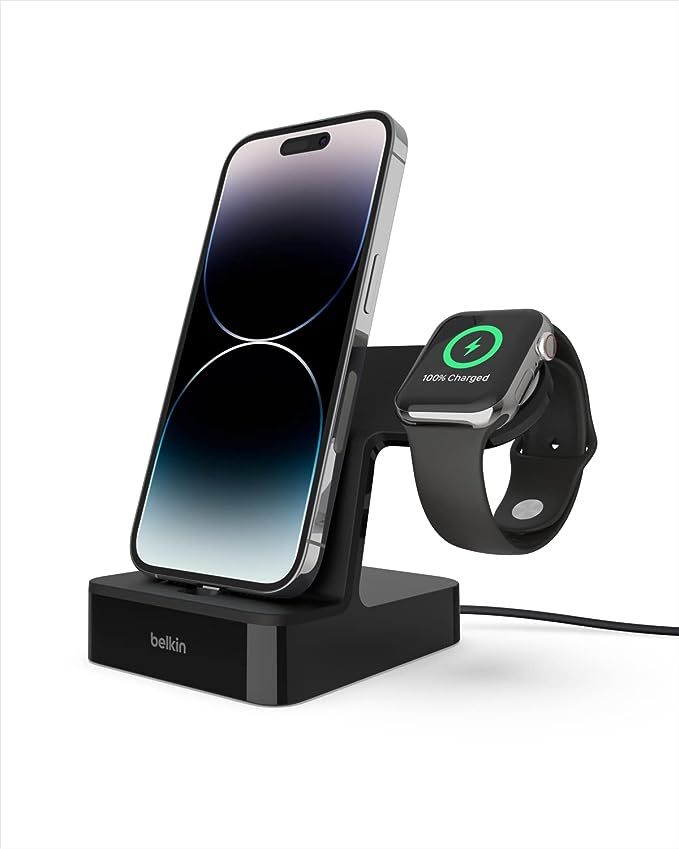 Belkin iPhone Charging Station + Apple Watch Charging Stand, Lightning Connector iPhone Dock with... | Amazon (US)