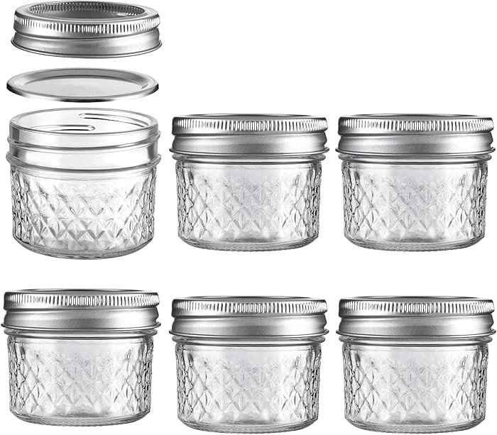 Mason Jars Airtight Lids Glass Canning Jars 3.4oz/100ml Regular Lids Spice Jars Honey Jars for Yo... | Amazon (US)