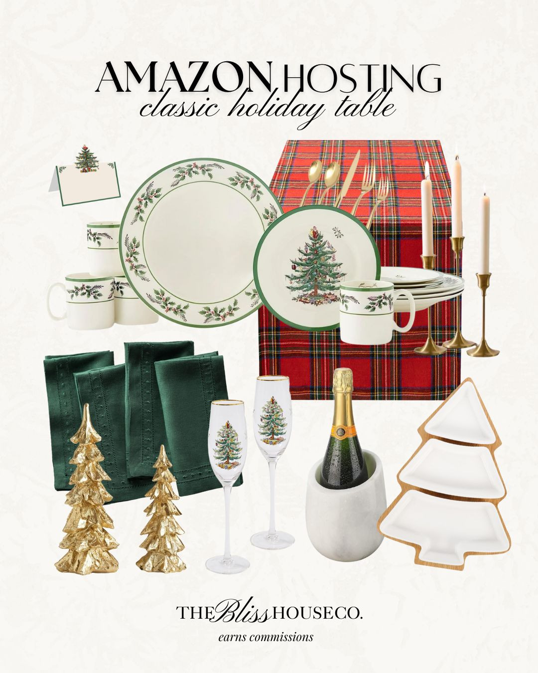 Amazon classic holiday table 🎄 Holiday hosting essentials, Spode Christmas set, tablescape, Christmas dinner, styled table, Amazon finds, Amazon home. 

 #LTKHoliday #LTKHome #LTKFindsUnder50
