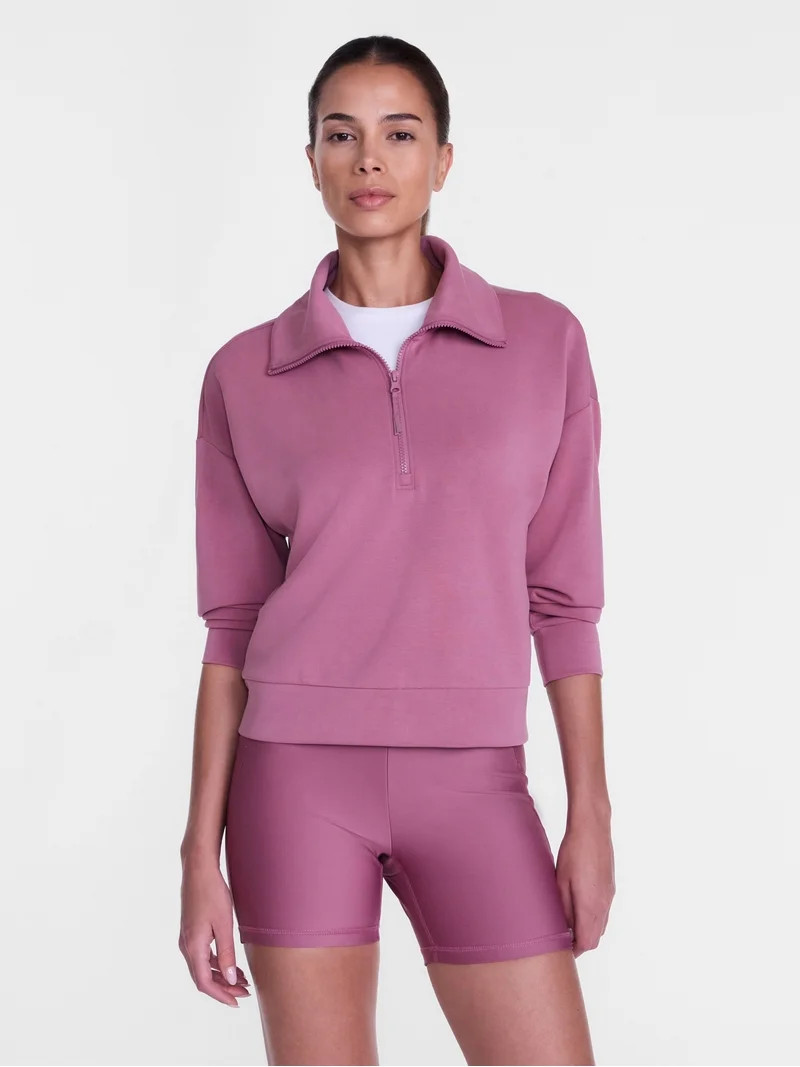 Avia Women's and Women's Plus Quarter-Zip ScubaKnit Pullover, Sizes XS-4X | Walmart (US)